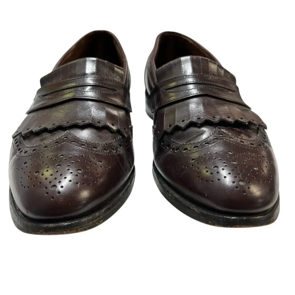 Allen‎ Edmonds Shoe Mens 10 Wilbert Brown Leather Comfort Blucher Oxford Casual